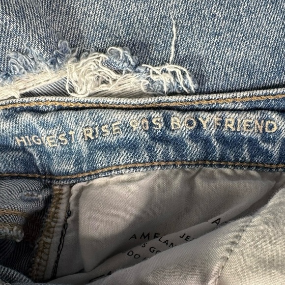 American Eagle Outfitters Women's High Rise Ripped Blue Jeans - Picture 3 of 8